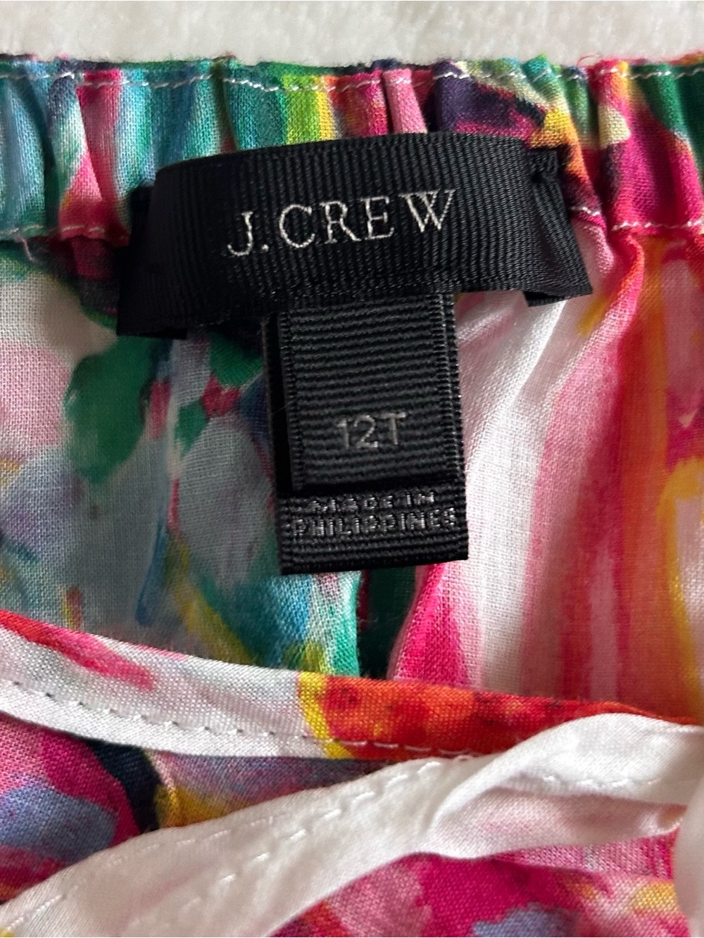 J. Crew Ruffle Top Pink Off-Shoulder Tropical Pineapple Print Top Cotton Size 12 - Picture 8 of 10